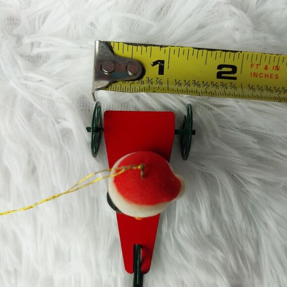 Vintage 80s Avon Jolly Penguin On Scooter with Santa Hat Christmas Ornament - Picture 10 of 11